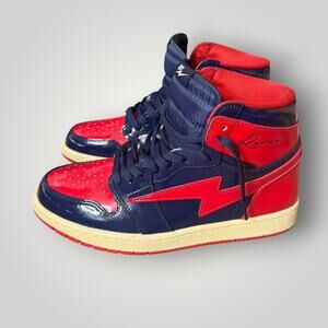 KIY Air Reves Paris Patent Midnight Navy Red Size 10